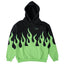 Killcrew Flame Graphic Black and Neon Green Hoodie