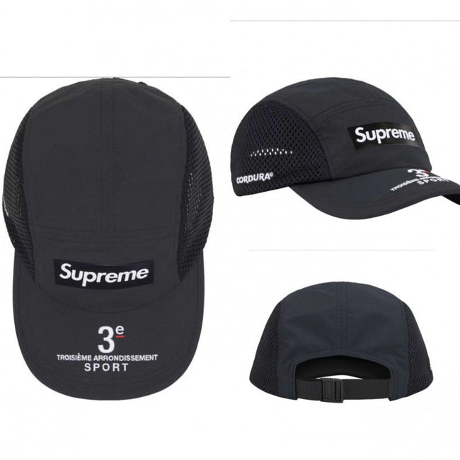 Supreme Black 3e Arrondissement Sport Cordura 5-Panel Camp Cap Hover Image