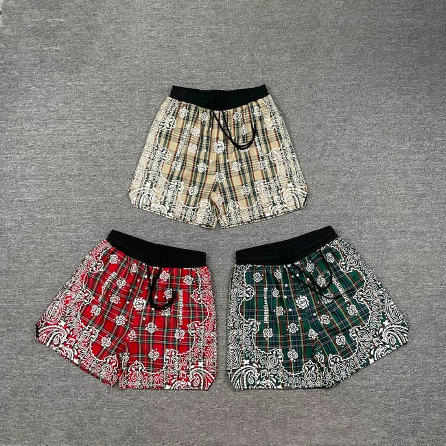 Broken Planet Plaid Bandana Print Nylon Shorts - 3 Colors Available Main Image