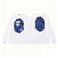 BAPE Style Big Camo Ape Head Long-Sleeve Tee - White/Blue