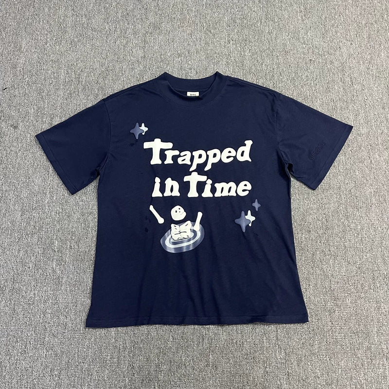 Broken Planet Trapped in Time Graphic T-Shirt - Navy Blue