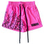 Killcrew Flame Graphic Pink and Black Mesh Shorts