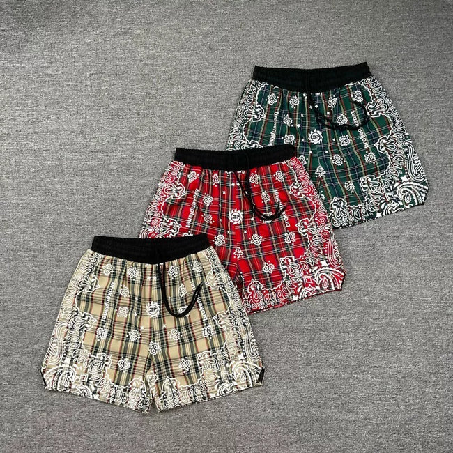 Broken Planet Plaid Bandana Print Nylon Shorts - 3 Colors Available Hover Image