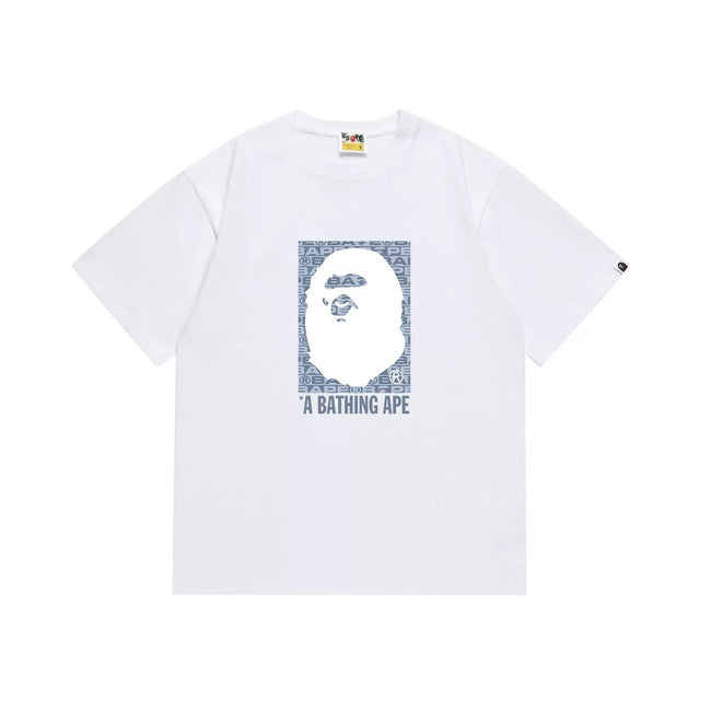 BAPE Style Box Ape Head Short-Sleeve Tee - White/Blue Hover Image