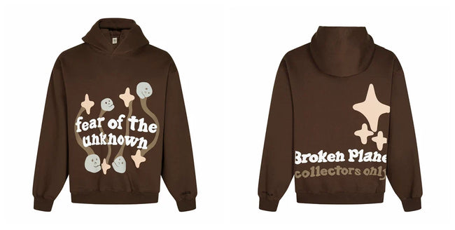 Broken Planet Fear of the Unknown Brown Oversized Hoodie Hover Image
