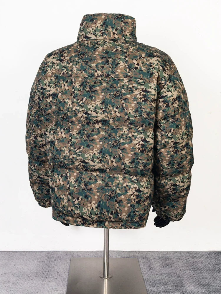 Thug Club Digital Camo Stand Collar Puffer Jacket, Unisex
