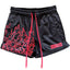 Killcrew Flame Graphic Black and Red Mesh Shorts