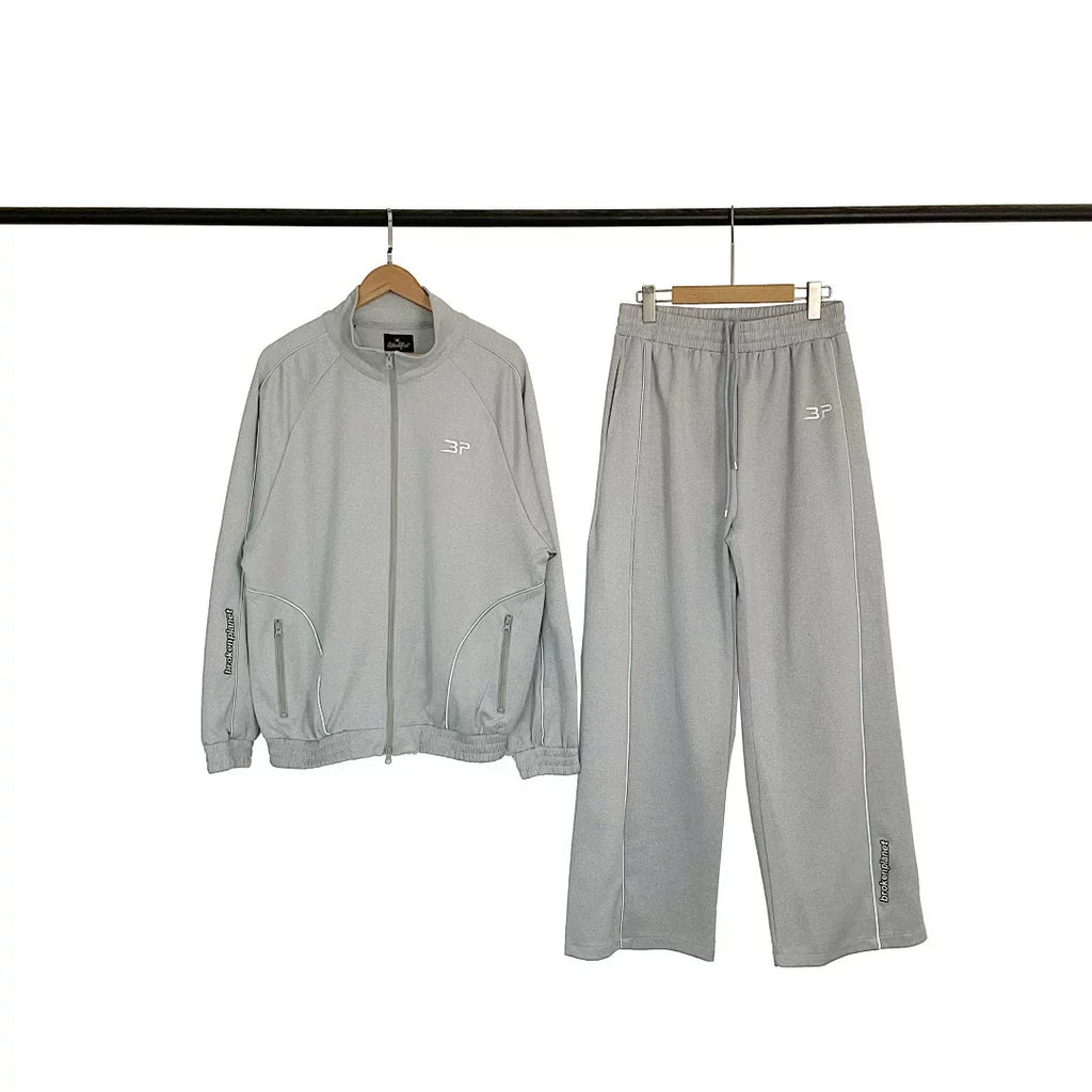 Broken Planet Piping Trim Track Jacket & Wide Leg Pants Set - 3 Colors Available