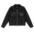 Broken Planet Contrast Stitch Denim Co-ord Set - Black Washed