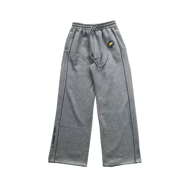 Broken Planet Logo Wide Leg Sweatpants - Heather Grey Main Image