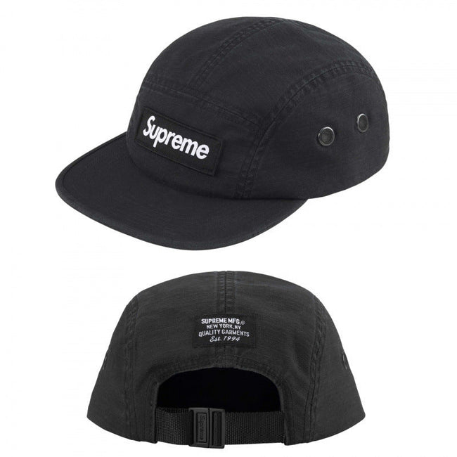 Supreme Black Canvas 5-Panel Box Logo Camp Cap Hover Image