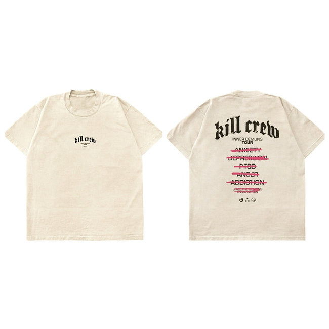 Killcrew Inner Demons Tour Graphic Beige T-Shirt Hover Image