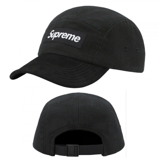 Supreme Black 5-Panel Box Logo Camp Cap with Plastic Buckle Hover Image