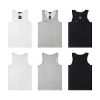 Thug Club Embroidered Logo U-Neck Tank Top, Y2K Gothic Sleeveless Vest