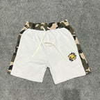 Broken Planet Camo Trim Embroidered Sweat Shorts‑3 Colors