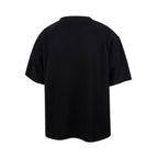 Thug Club Double Skull Print Waffle Knit Oversized T-shirt, Y2K Gothic Short Sleeve Tee