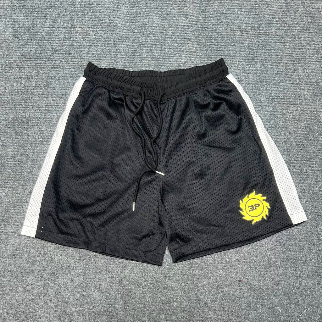 Broken Planet Sun Logo Side Stripe Mesh Shorts‑2 Colors