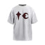 Thug Club Red Star Moon Logo White Oversized T-Shirt, Unisex