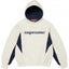 Supreme Curved Logo Hooded Sweatshirt - Off-White / Navy