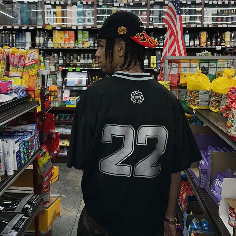 Broken Planet Number 22 Mesh Football Jersey