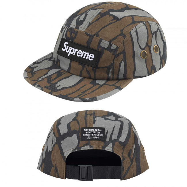 Supreme Woodland Camo Canvas 5-Panel Black Box Logo Camp Cap Hover Image