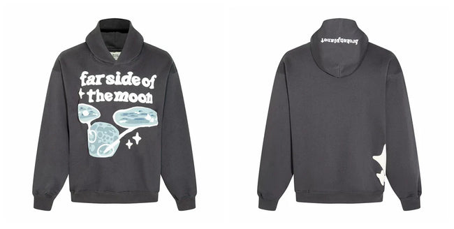 Broken Planet Far Side Of The Moon Dark Grey Oversized Hoodie Hover Image