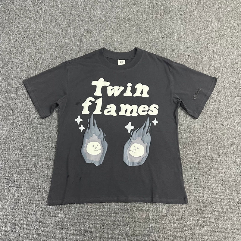 Broken Planet Twin Flames Graphic T-Shirt - Charcoal Grey