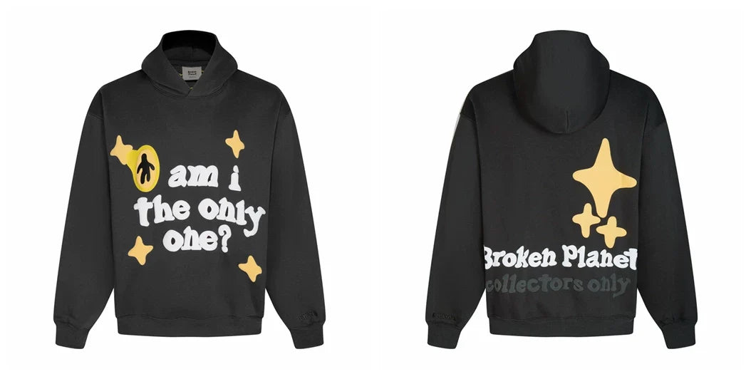 Broken Planet Am I The Only One Black Oversized Hoodie