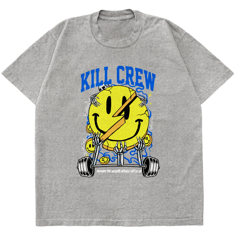 Killcrew Smiley Face Graphic Heather Grey T-Shirt