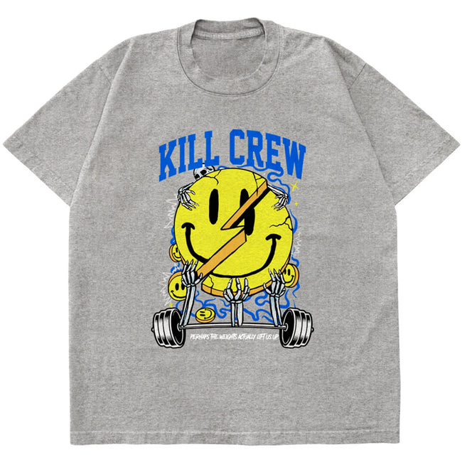 Killcrew Smiley Face Graphic Heather Grey T-Shirt Hover Image
