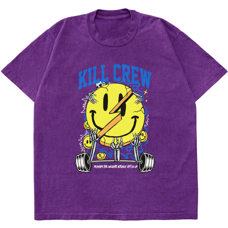 Killcrew Smiley Face Graphic Purple T-Shirt