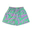 Purple and Green Abstract Lightning Athletic Shorts