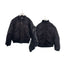 Thug Club Ruched Back MA1 Bomber Jacket, Y2K Gothic Multi-Pocket Flight Coat