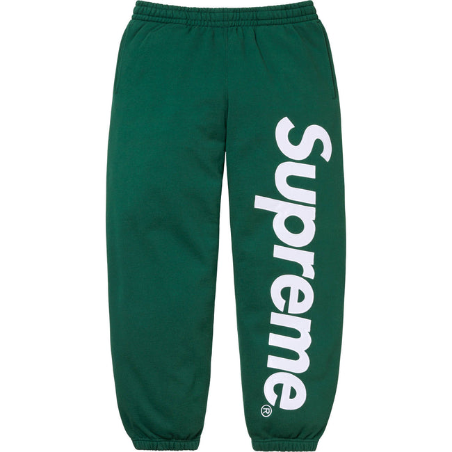 Supreme Vertical Logo Sweatpants – Green / White Hover Image