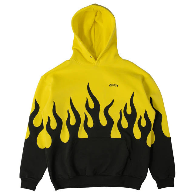 Killcrew Flame Graphic Yellow and Black Hoodie