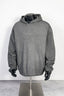 Thug Club Vintage Washed Grey Metal Star Moon Logo Oversized Hoodie, Unisex