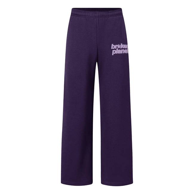 Broken Planet Logo Purple Wide Leg Sweatpants Hover Image
