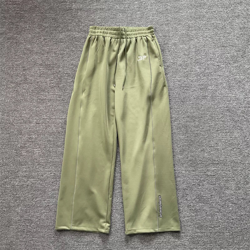 Broken Planet Piping Trim Track Jacket & Wide Leg Pants Set - 3 Colors Available