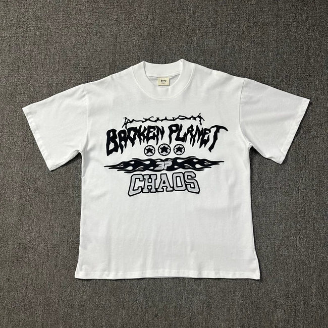 Broken Planet Chaos Graphic T-Shirt - White Hover Image