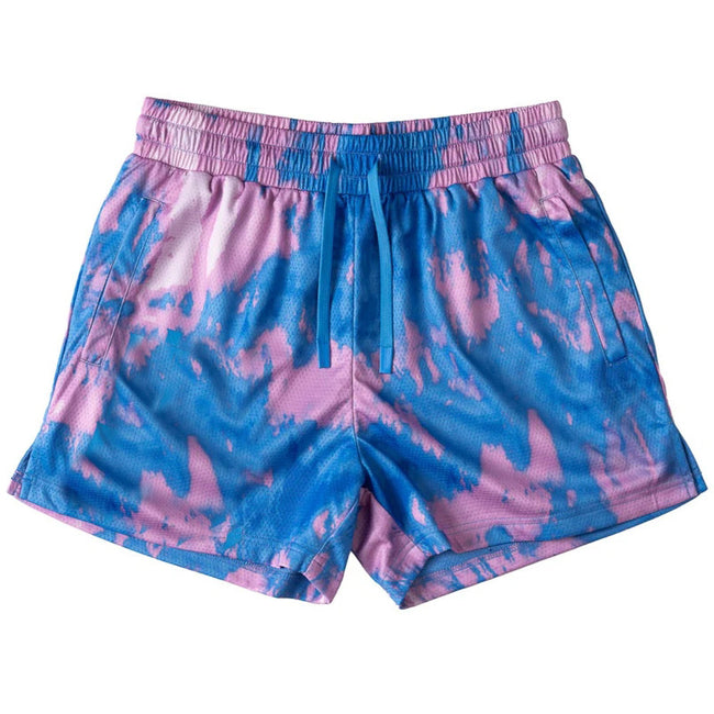 Killcrew Blue and Pink Tie-Dye Mesh Shorts Hover Image