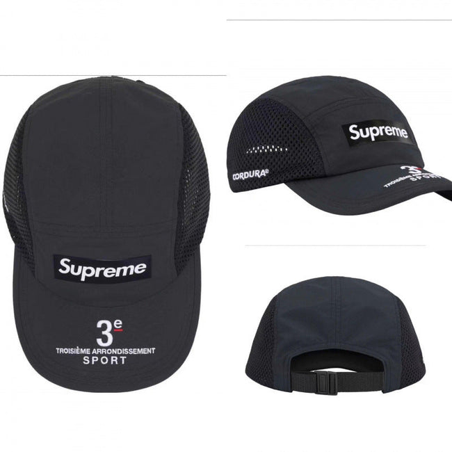 Supreme Black 3e Arrondissement Sport Cordura 5-Panel Camp Cap Hover Image