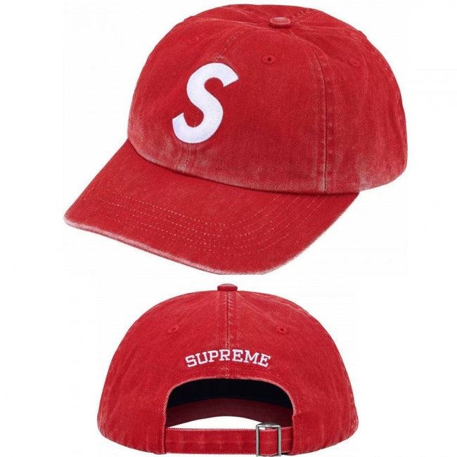 Supreme Red S Logo 6-Panel Dad Hat Hover Image