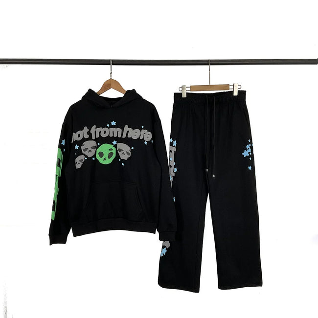 Broken Planet Not From Here Alien Skull Tracksuit Set - 3 Colors Available Main Image