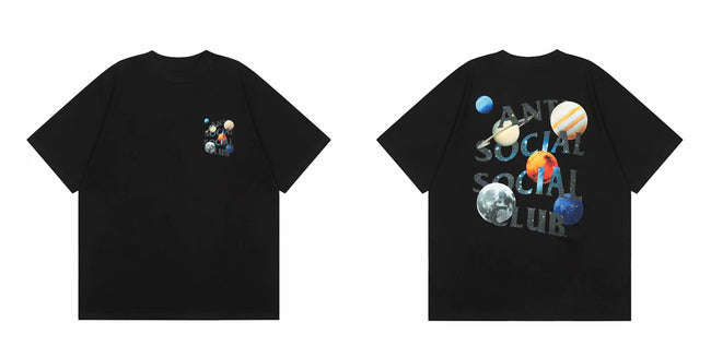 Anti Social Social Club Planet Graphic Oversized Tee Black Hover Image