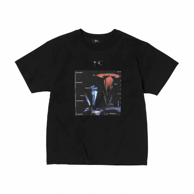 Thug Club Atmosphere Lightning Graphic Black Oversized T-Shirt, Unisex Hover Image