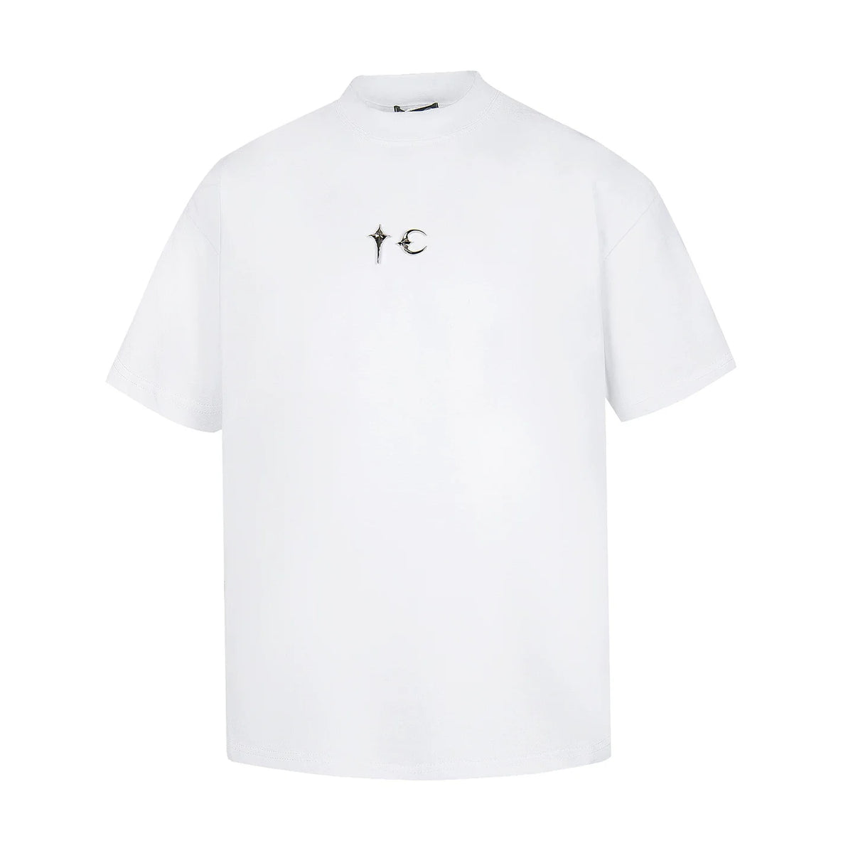 Thug Club White Metal Star Moon Logo Oversized T-Shirt, Unisex