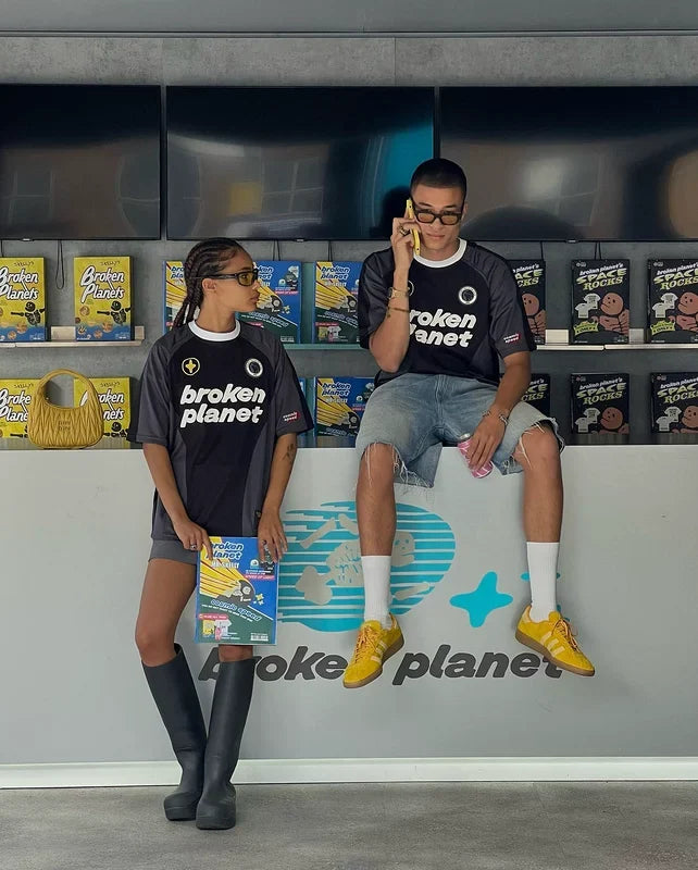 Broken Planet Soccer Jersey - Black Grey