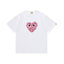 BAPE x PLAY Style Camo Heart Short-Sleeve Tee - White/Pink
