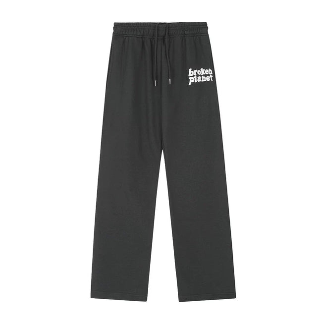 Broken Planet Logo Black Wide Leg Sweatpants Hover Image