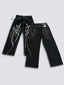 Thug Club Spider Web Fringe Embroidery Wide Leg Black Jeans, Y2K Gothic Baggy Denim Pants